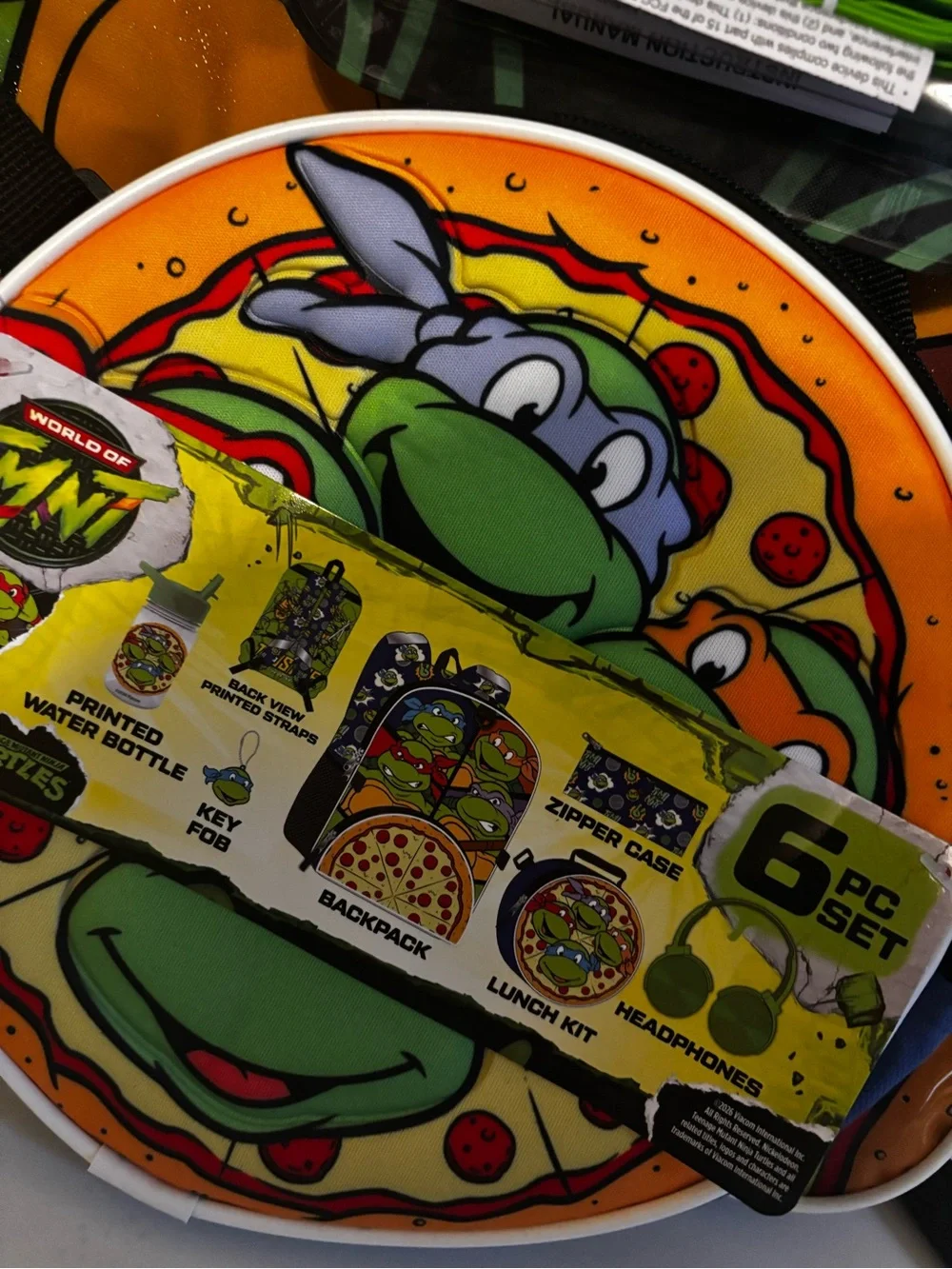 Teenage Mutant Ninja Turtles Kids Backpack Set with Bright Green Headphones